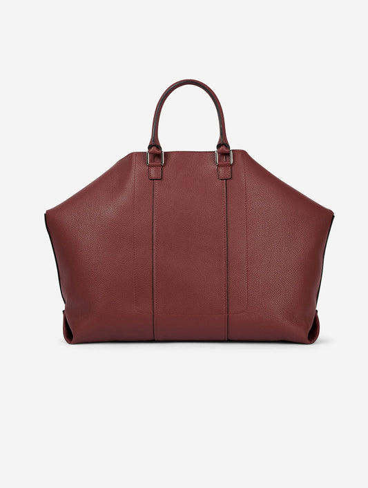 "Big Chamallow" bag in burgundy leather