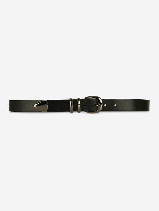 Black leather belt