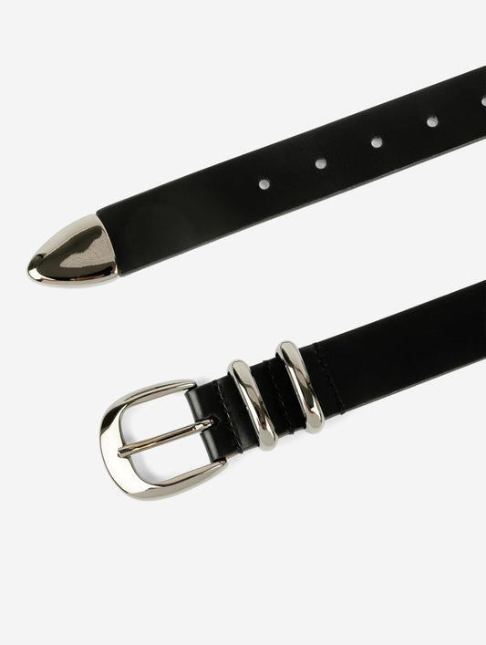 Black leather belt