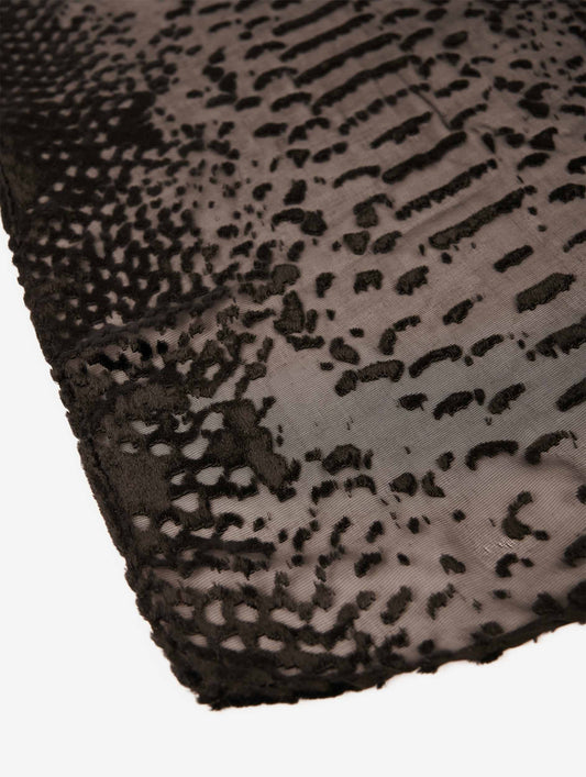 Black python devoré velvet scarf