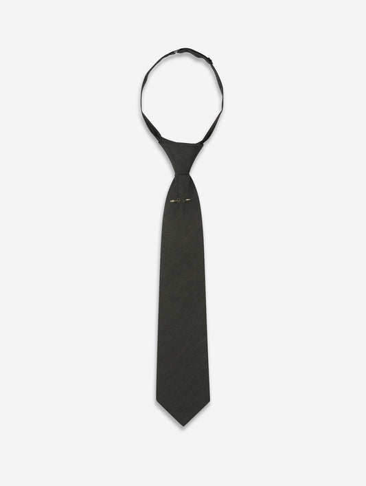 Grey fine wool-silk blend tie