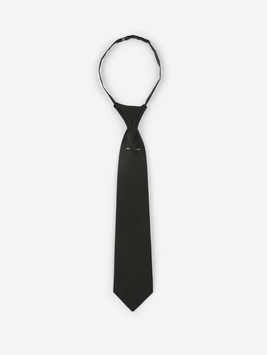 Black silk satin tie
