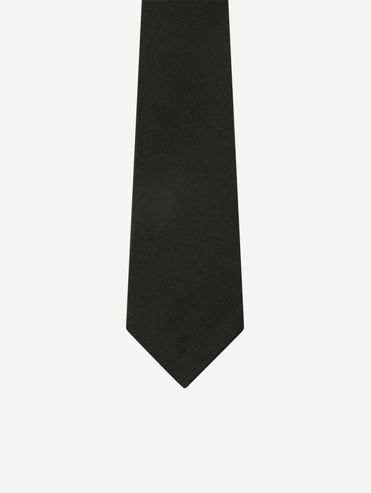 Black silk satin tie