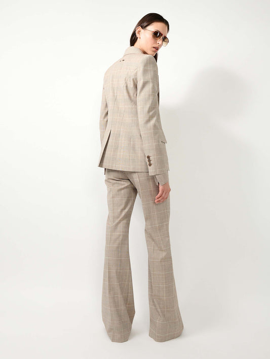 Sand Prince of Wales check suit jacket