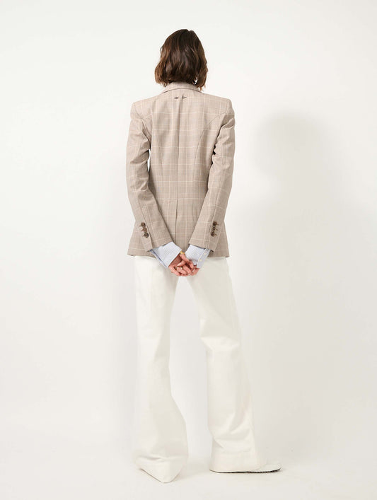 Sand Prince of Wales check suit jacket