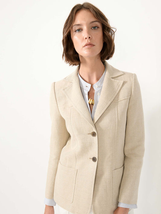 Sand linen drill jacket
