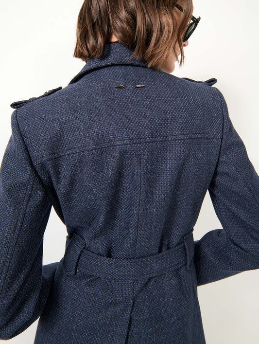 Navy natté weave safari jacket