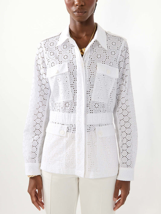 White broderie anglaise safari jacket