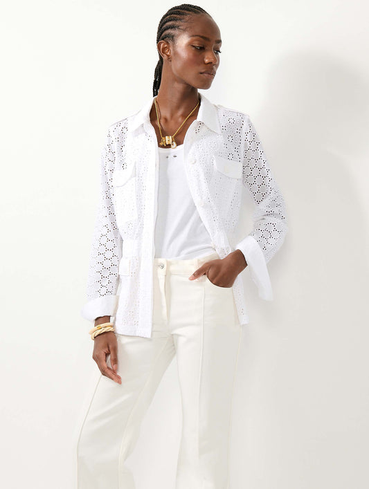 White broderie anglaise safari jacket