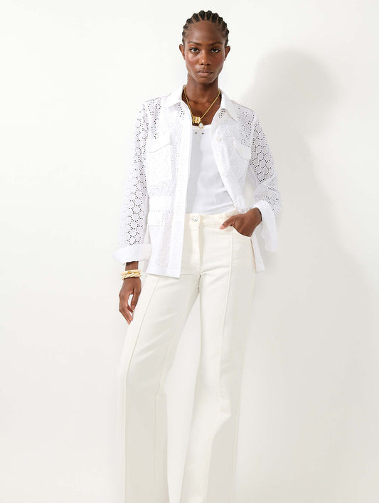 White broderie anglaise safari jacket