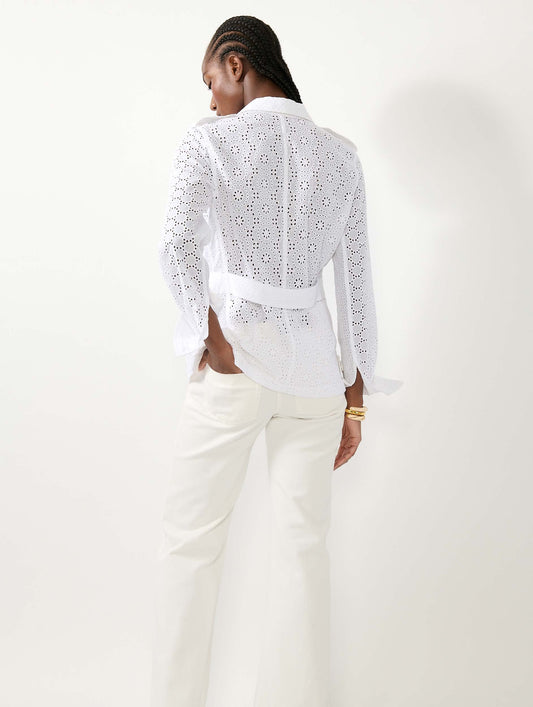 White broderie anglaise safari jacket
