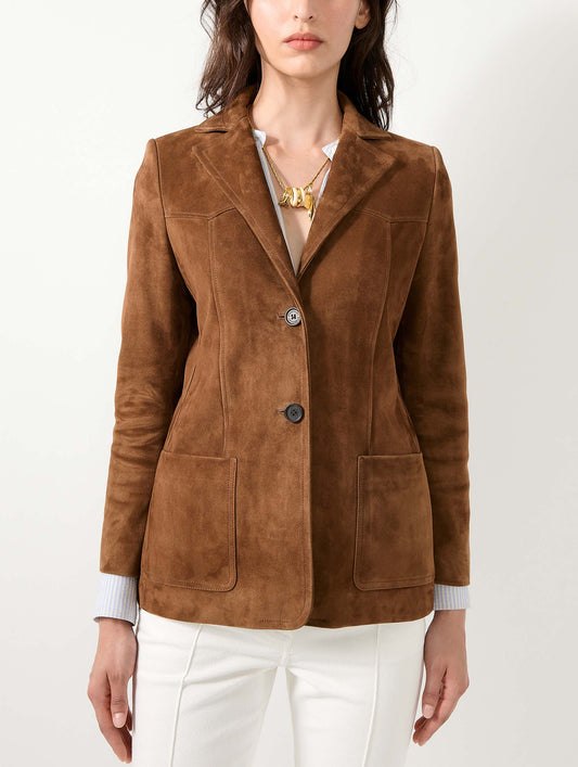 Brown suede lambskin jacket