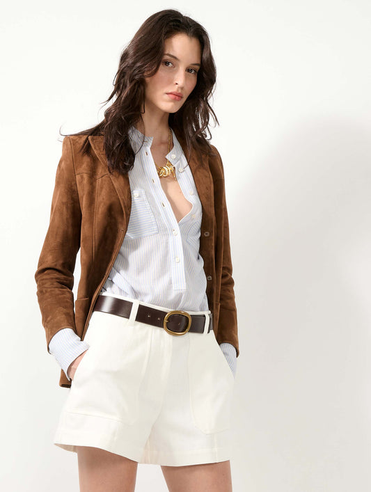 Brown suede lambskin jacket