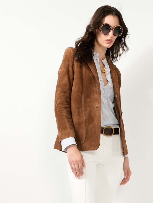 Brown suede lambskin jacket