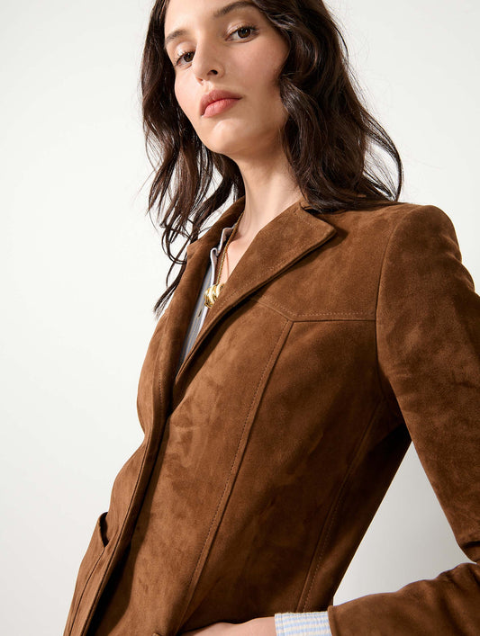 Brown suede lambskin jacket