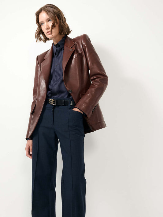 Brown plongé leather jacket