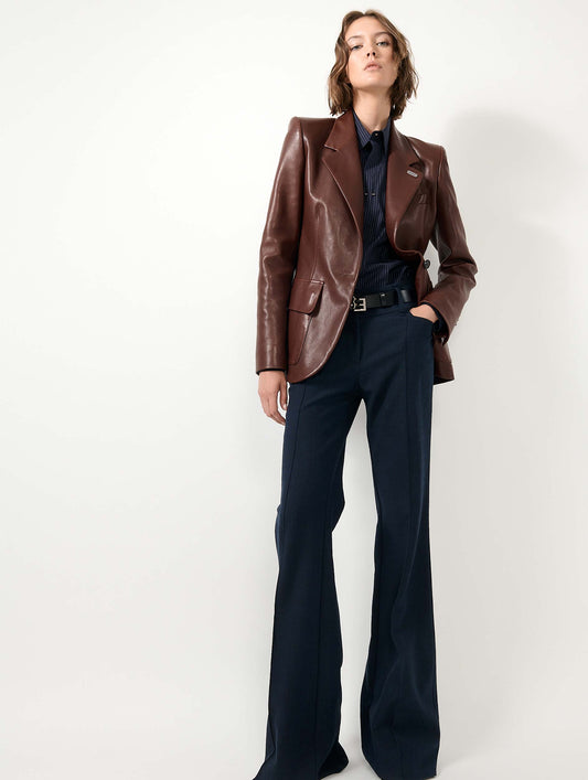 Brown plongé leather jacket