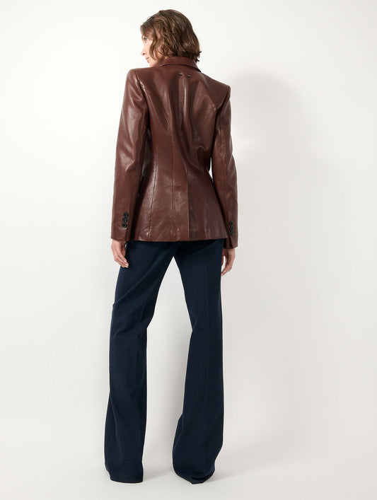 Brown plongé leather jacket