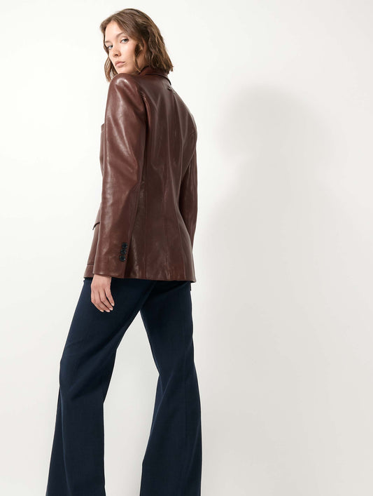 Brown plongé leather jacket