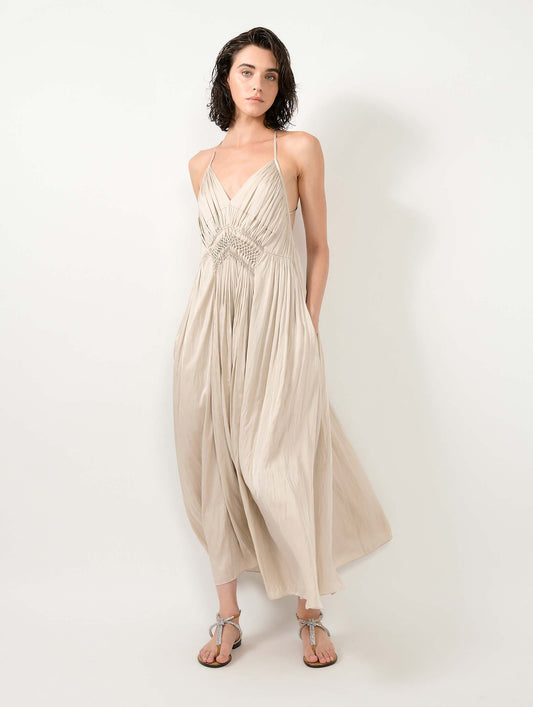 Champagne Angel Skin backless long dress
