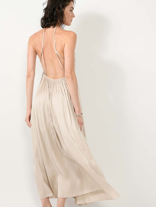 Champagne Angel Skin backless long dress