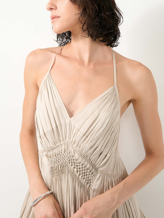 Champagne Angel Skin backless long dress
