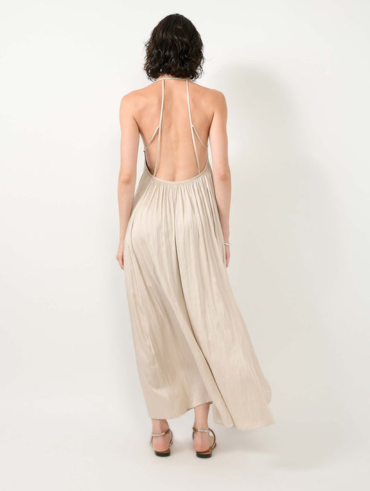 Champagne Angel Skin backless long dress