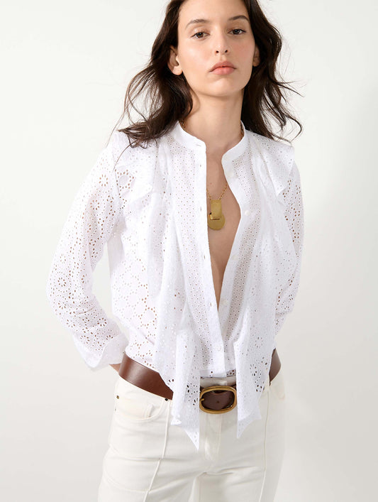 White broderie anglaise shirt
