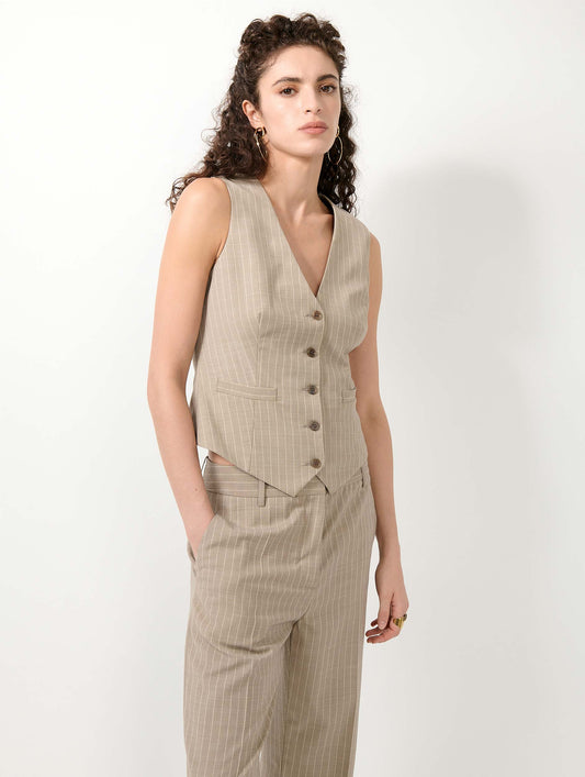 Sand tennis pinstripe waistcoat