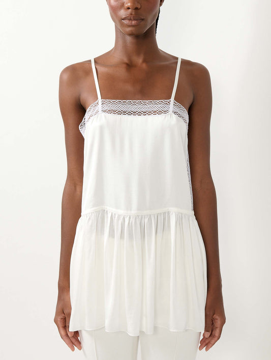White satin and lace camisole