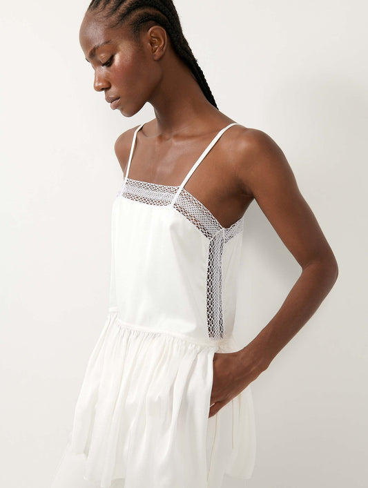 White satin and lace camisole