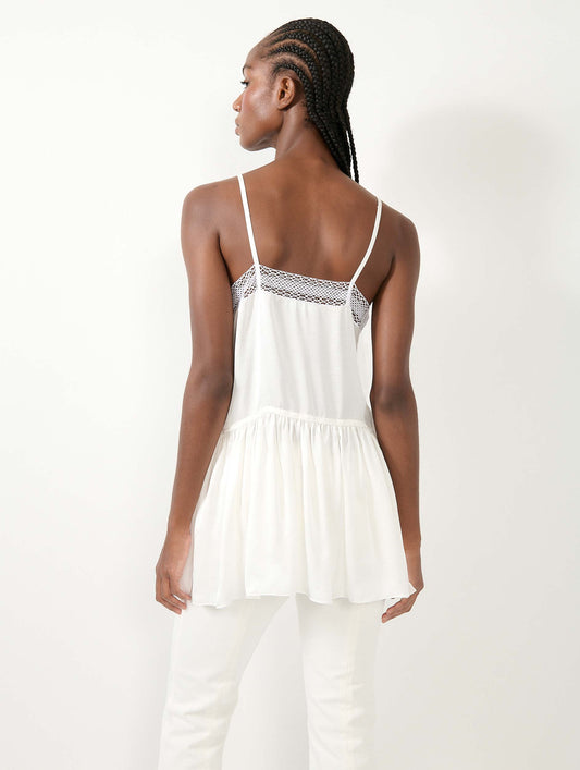White satin and lace camisole