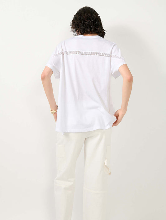 White Tee-shirt with lace insert