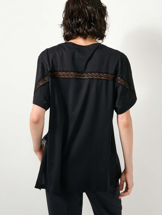 Black Tee-shirt with lace insert