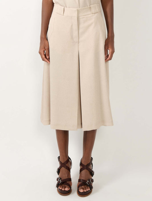 Sand printed crepe culottes