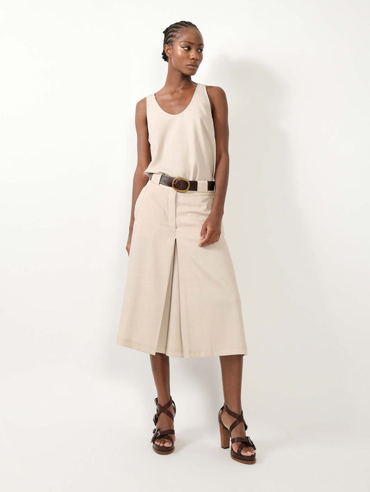 Sand printed crepe culottes