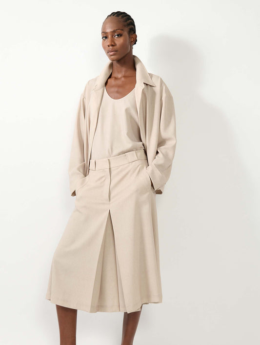 Sand printed crepe culottes