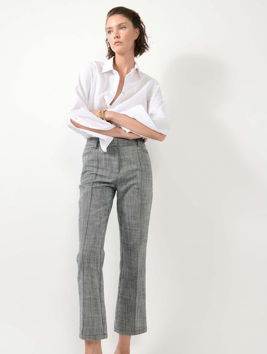 Grey cotton twill 7/8 trousers