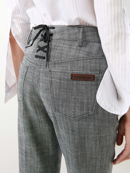 Grey cotton twill 7/8 trousers