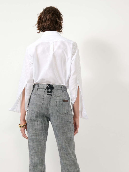 Grey cotton twill 7/8 trousers