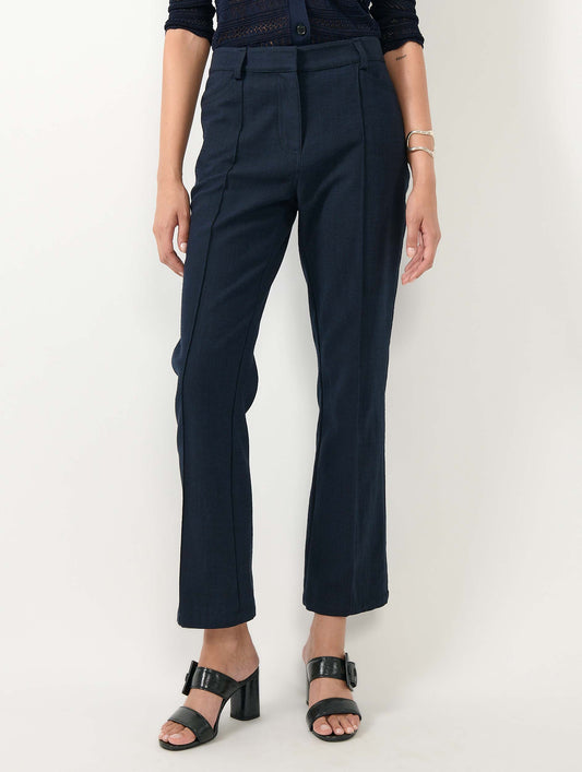 Navy cotton twill 7/8 trousers