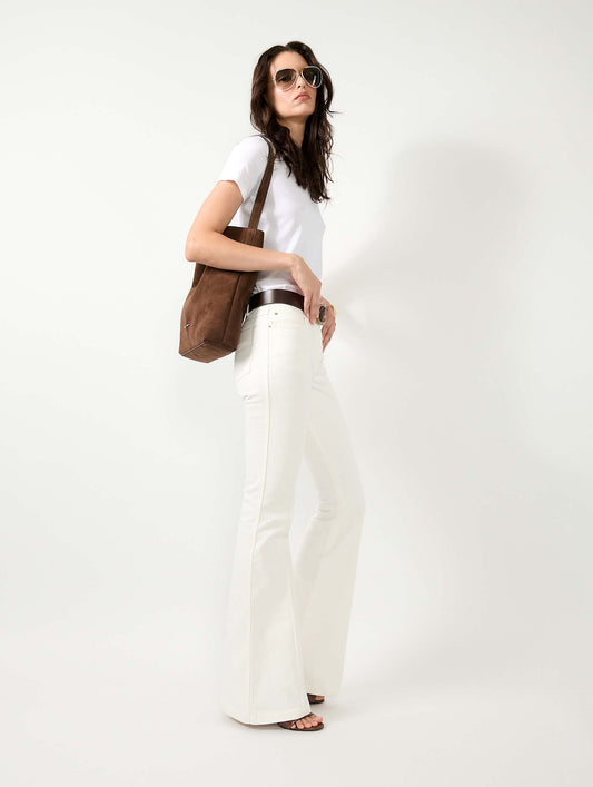 White bootcut denim jeans