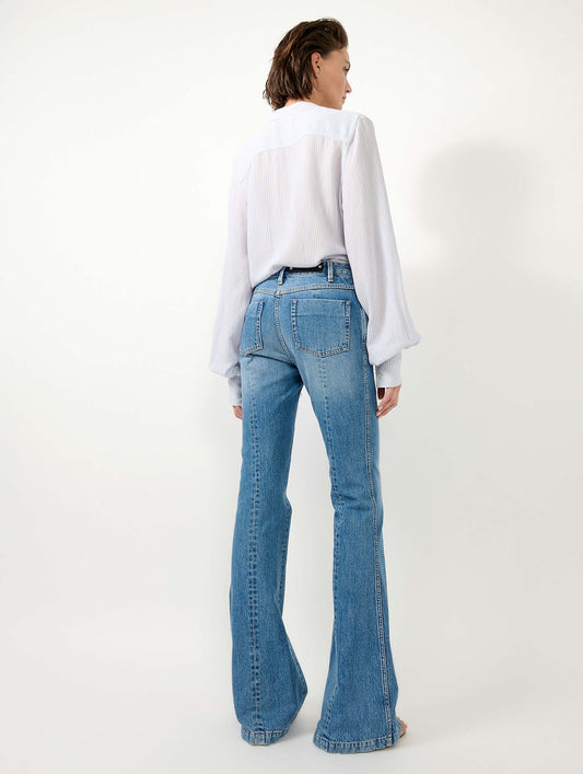 Blue denim bootcut jeans