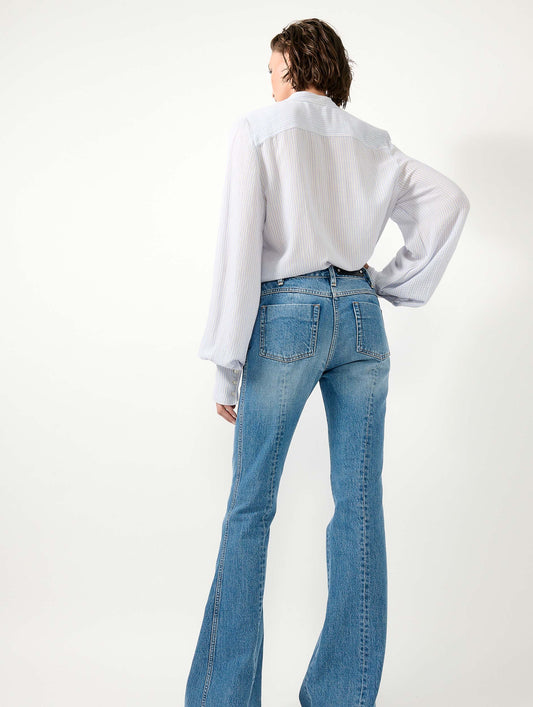 Blue denim bootcut jeans