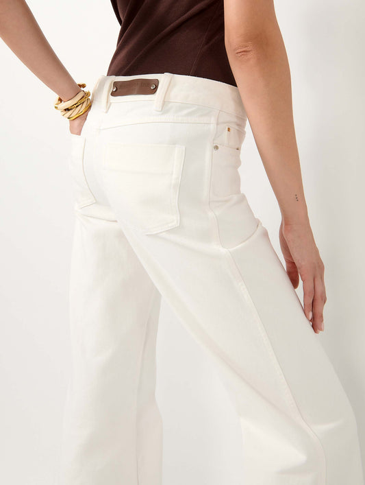 White denim flare jeans