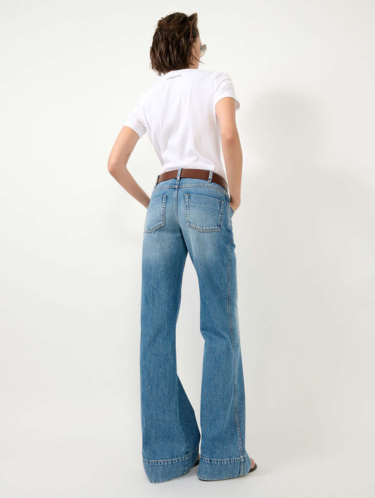 Blue denim flare jeans