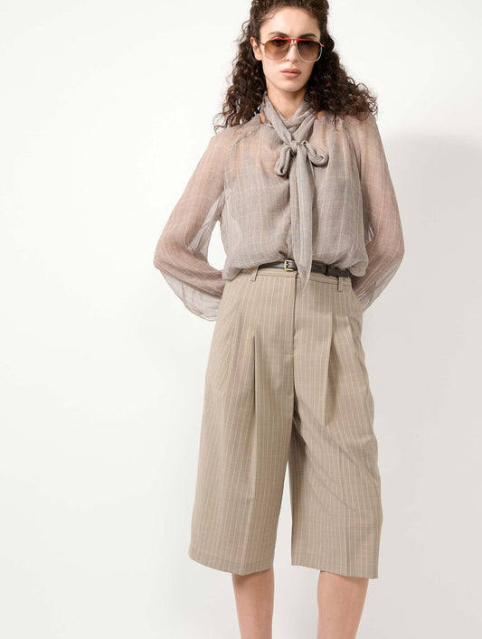 Sand tennis pinstripe Bermuda shorts