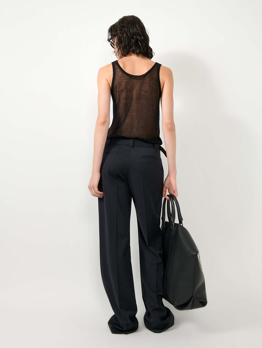 Black extra-fine knit tank top