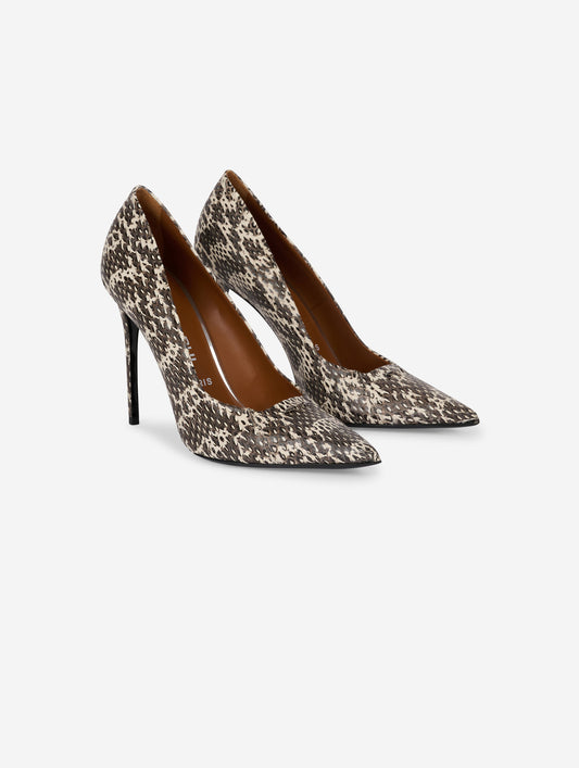 Natural reptile-look pumps