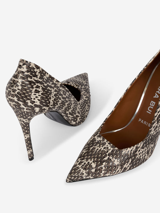 Natural reptile-look pumps